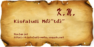 Kisfaludi Máté névjegykártya