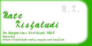 mate kisfaludi business card